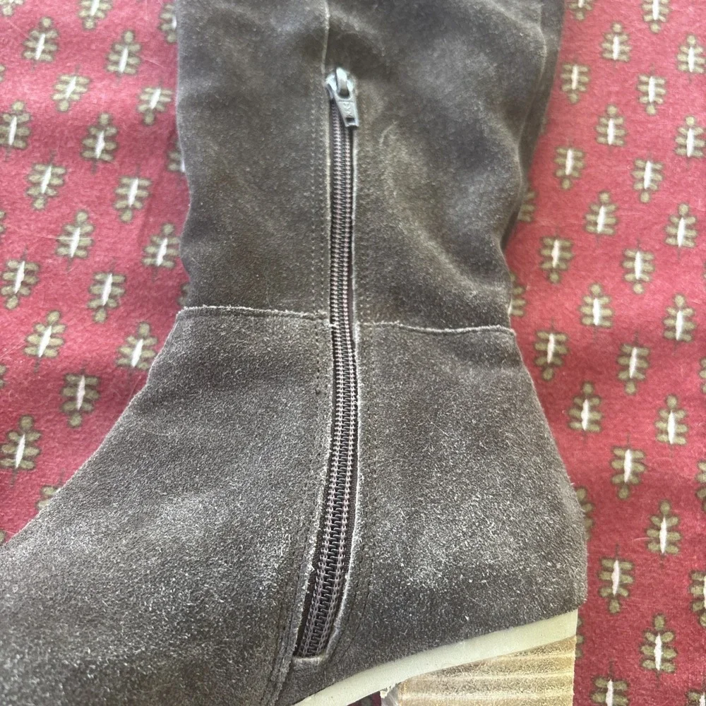 Coconuts By Matisse Brown Over Knee Boot Suede Braided Sides Size 7 Boho‎ Cowboy